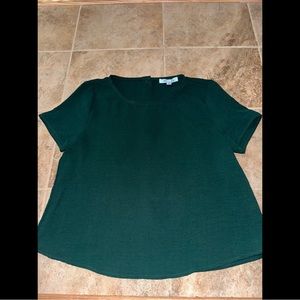 She + sky hunter green top